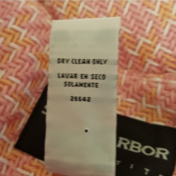 VINTAGE SAG HARBOR Pink Tweed Fully Lined Cropped Blazer Jacket - Picture 8 of 8